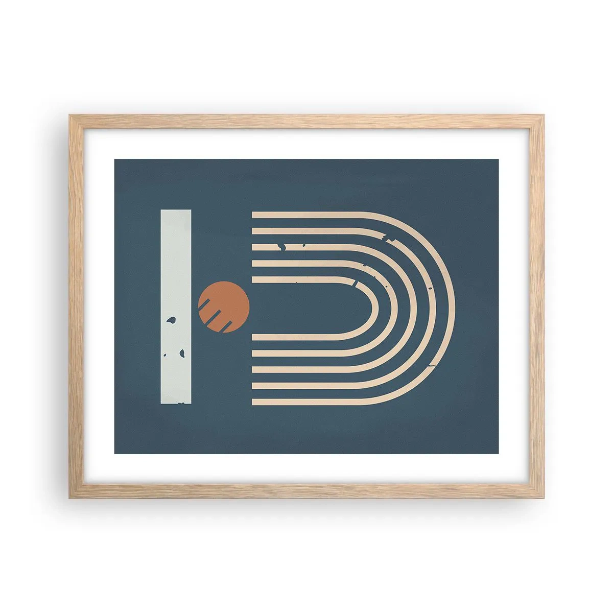 Affiche dans un chêne clair - Poster - Géométrie sur la grenade - 50x40 cm