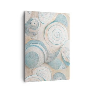 Impression sur toile - Image sur toile - Coquillages abstraits aux tons pastel - 50x70cm - Que cache la coque ? - Décoration murale moderne pour le salon et la chambre ARTTOR