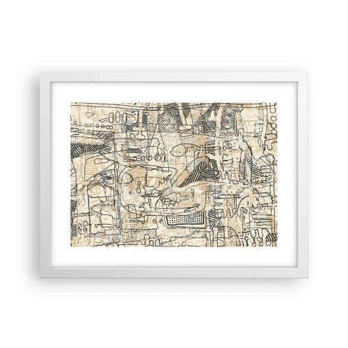 Affiche dans un cadre blanc - Poster - Il attend d'être décodé - 40x30 cm