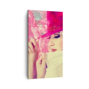 Impression sur toile - Image sur toile - Portrait rétro dans une brume rose - 45x80 cm