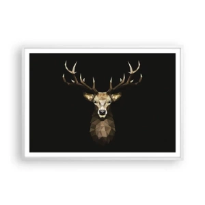 Affiche dans un cadre blanc - Poster - Cerf cubique - 100x70 cm