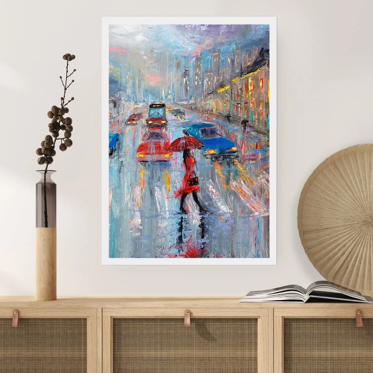 Affiche - Poster - Après-midi pluvieux en ville - 40x50 cm