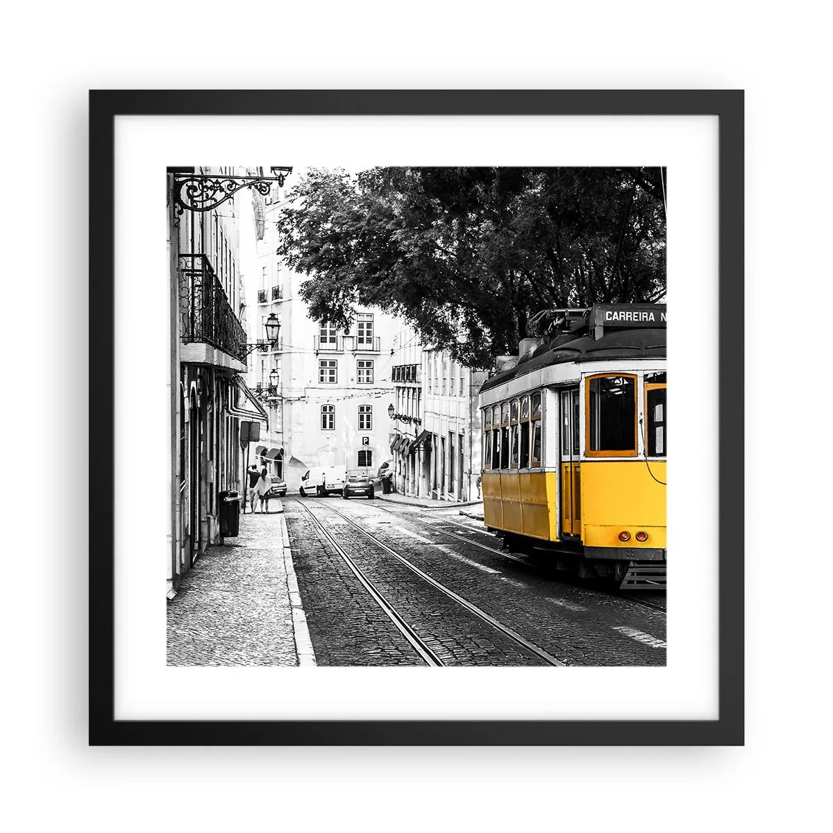 Affiche dans un cadre noir - Poster - Et du fado en arrière-plan - 40x40 cm