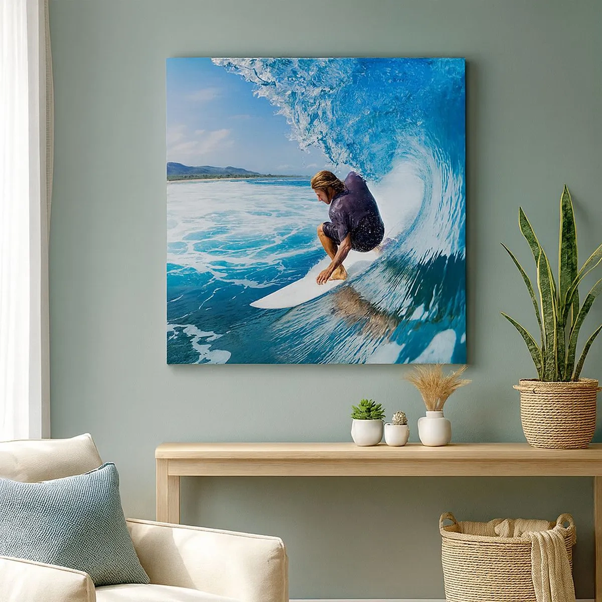 Impression sur toile - Image sur toile - Danse avec les vagues - 30x30 cm