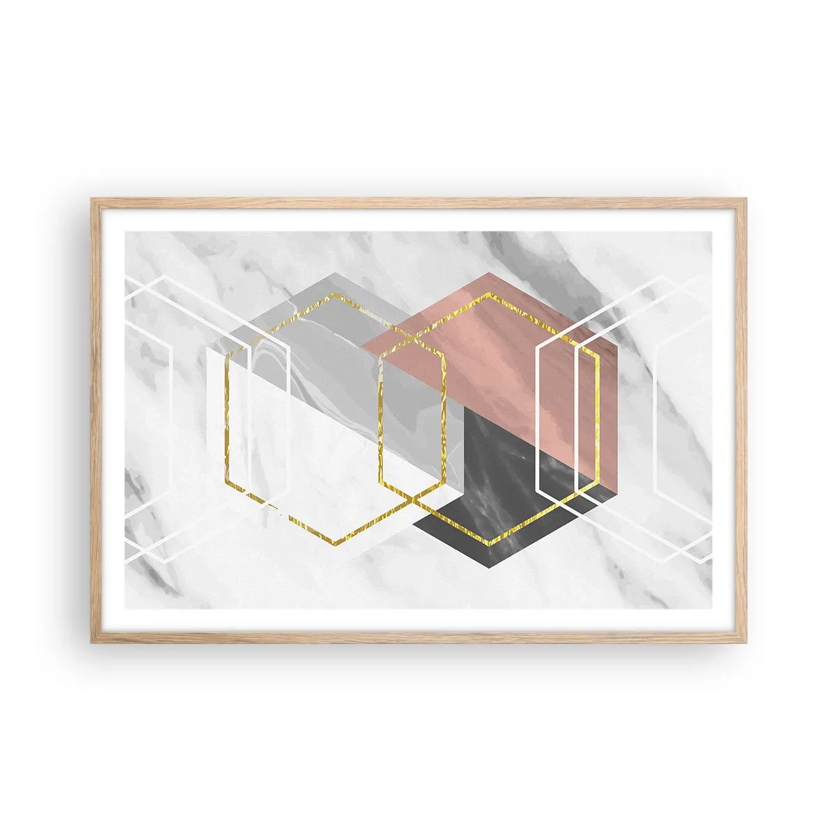 Affiche dans un chêne clair - Poster - Composition en chaîne - 91x61 cm