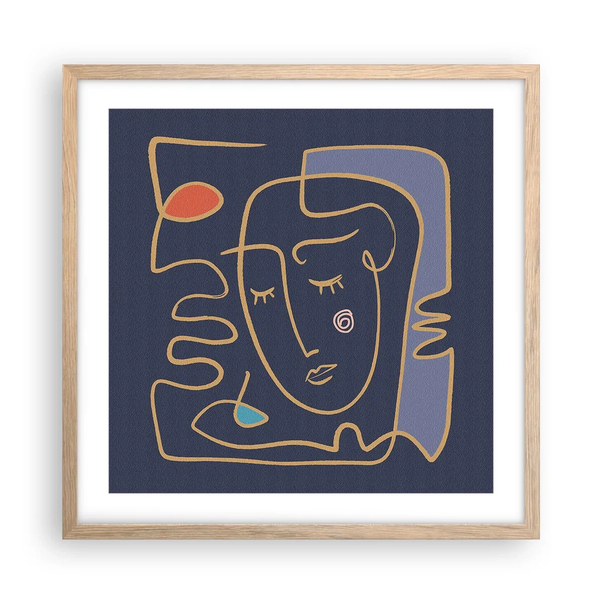 Affiche dans un chêne clair - Poster - En réflexion - 50x50 cm