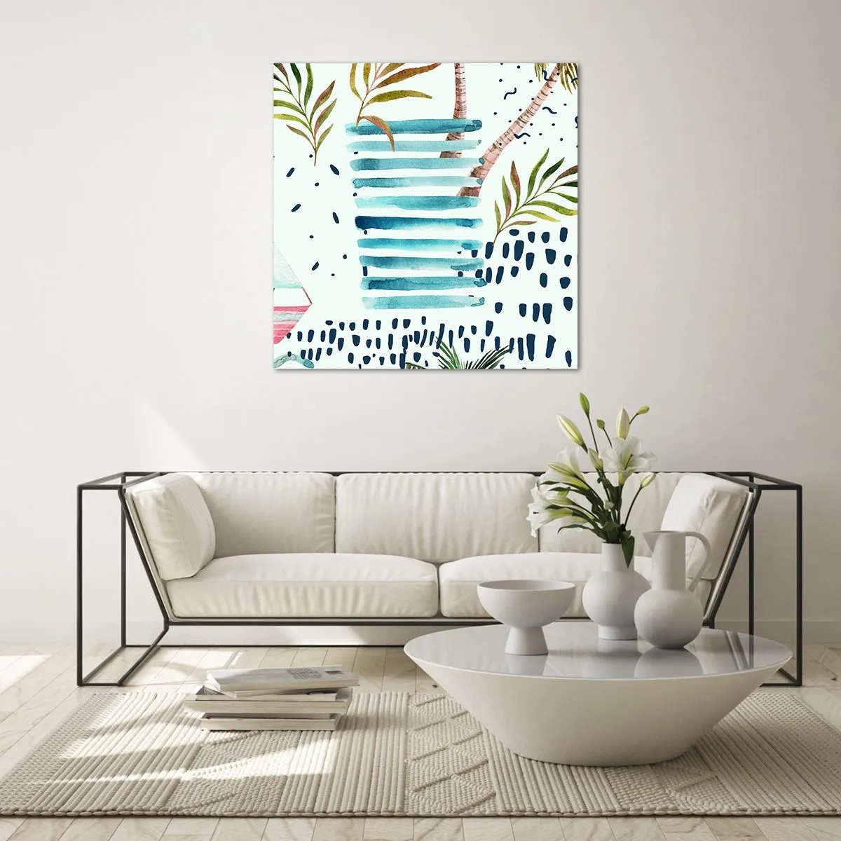 Impression sur verre - Image sur verre - Des vacances sous les palmiers - 70x70 cm