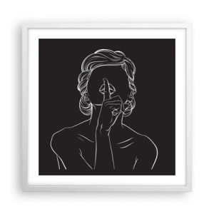 Affiche dans un cadre blanc - Poster - La beauté s'épanouit en silence - 50x50 cm