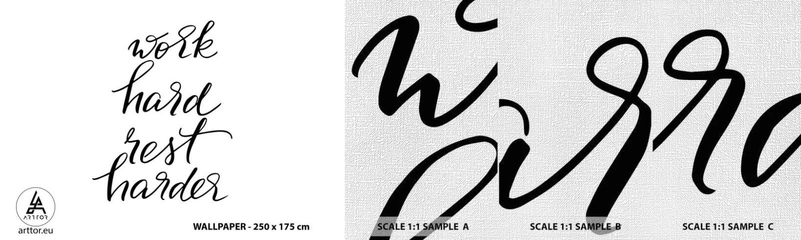 Échantillon de Papier Peint Premium Canvas - Équilibre de vie - Typographie, Affirmation, Maxime - 100x30 cm