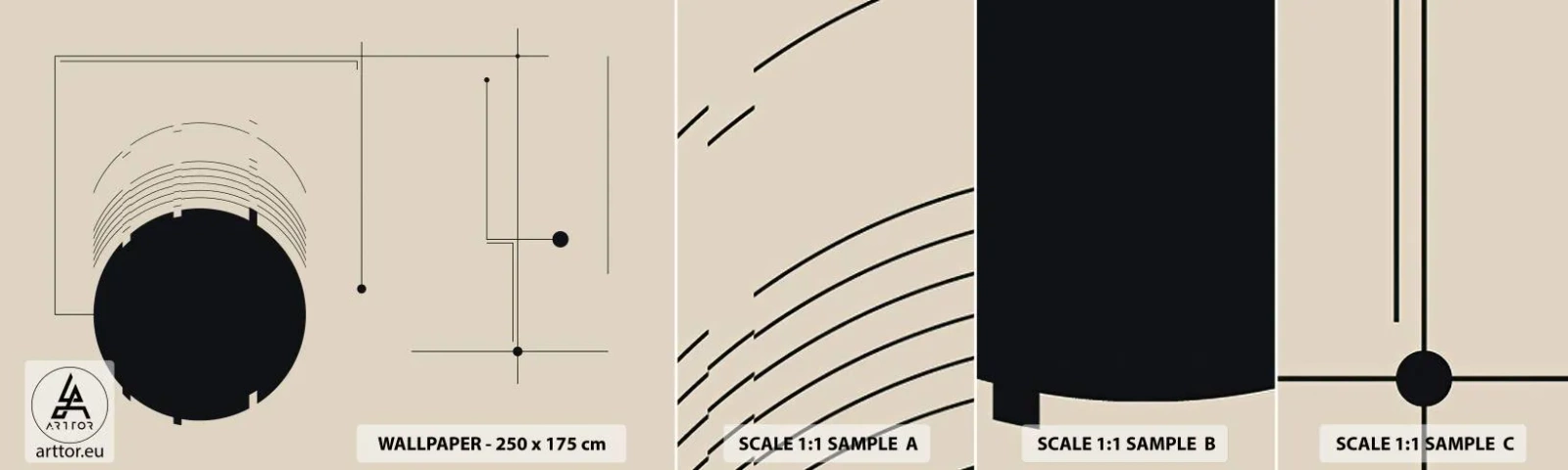 Échantillon de Papier Peint Autocollant Deluxe Sticker - Une composition flexible et dynamique - Géométrique, Minimalisme, Esthétique - 100x30 cm