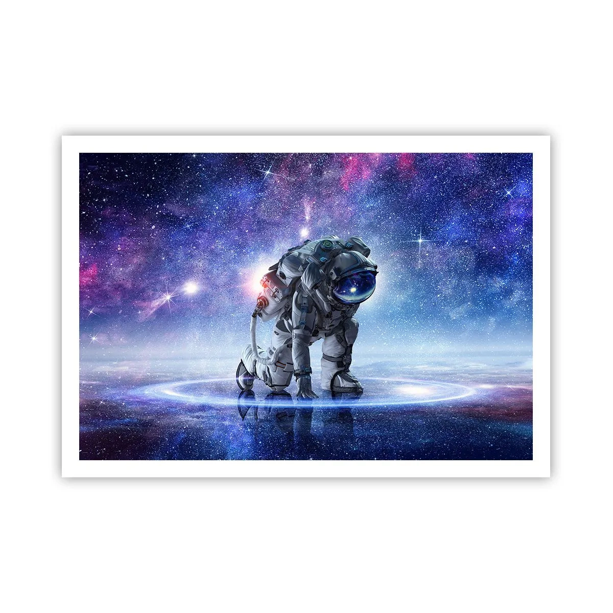 Affiche - Poster - Astronaute dans un paysage galactique - 100x70cm - Le ciel étoilé au dessus de moi - Décoration murale moderne pour le salon et la chambre ARTTOR