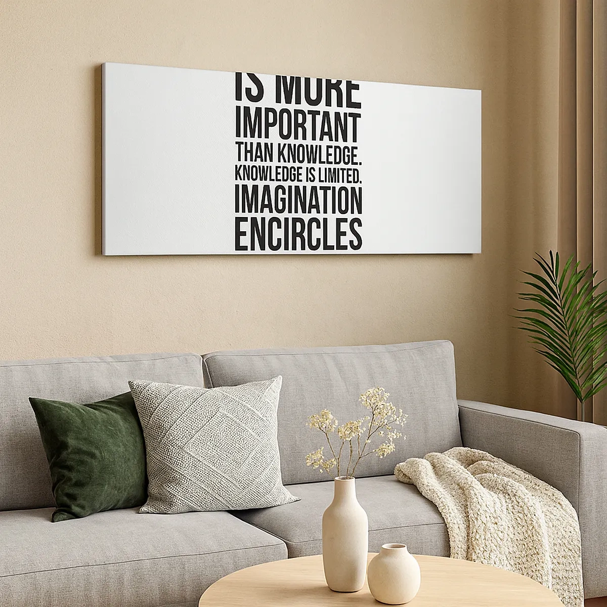 Impression sur toile - Image sur toile - Einstein sur le pouvoir de l'imagination - 30x30 cm