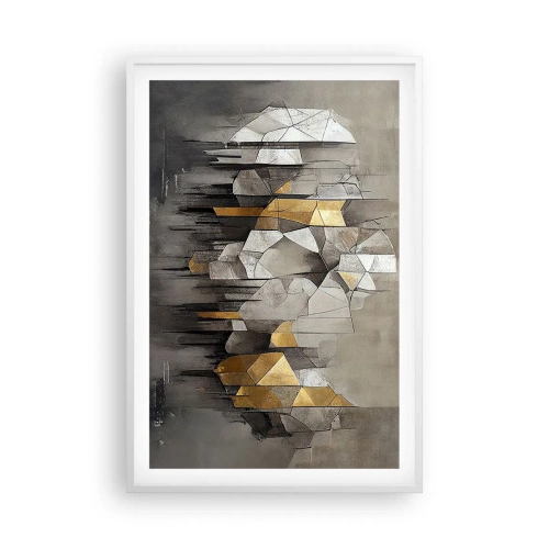 Affiche dans un cadre blanc - Poster - Composition de glace et de lumière - 61x91 cm