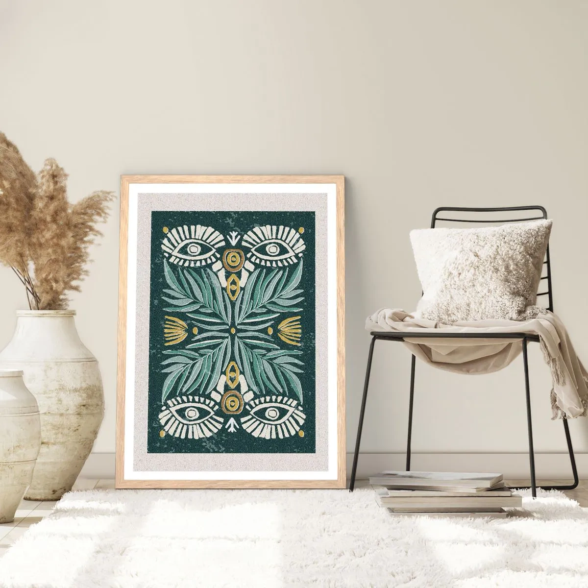 Affiche dans un chêne clair - Poster - Comme une découpe folklorique - 70x100 cm