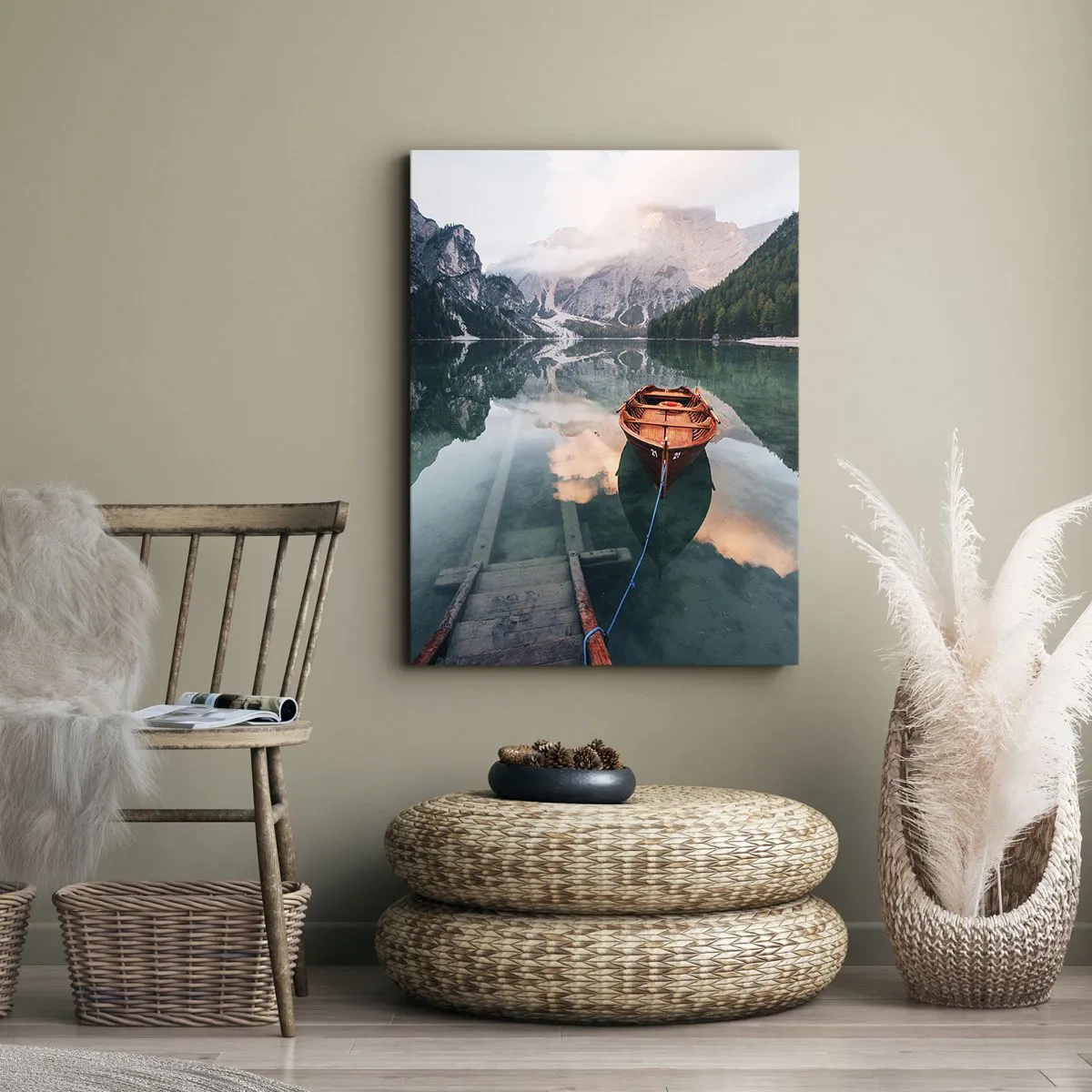 Impression sur toile - Image sur toile - Le rêve calme de la montagne - 80x120 cm