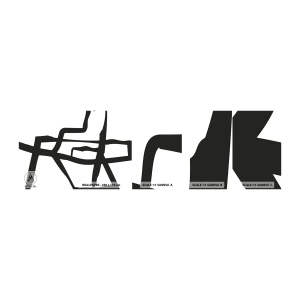 Échantillon de Papier Peint Autocollant Deluxe Sticker - Conception noir et blanc - Doubler, Noir et blanc, Abstractionnisme - 100x30 cm