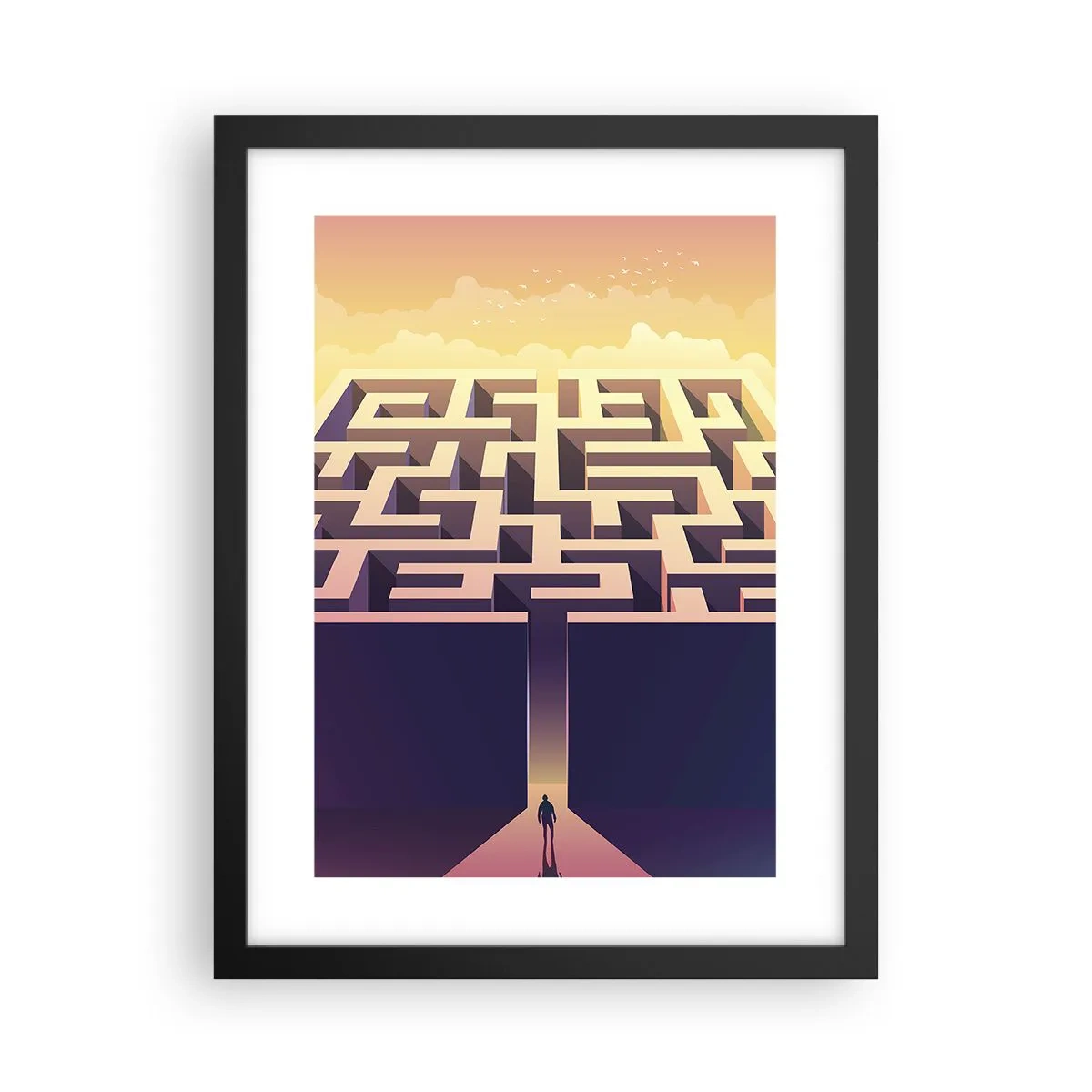 Affiche dans un cadre noir - Poster - Le temps de la décision - 30x40 cm