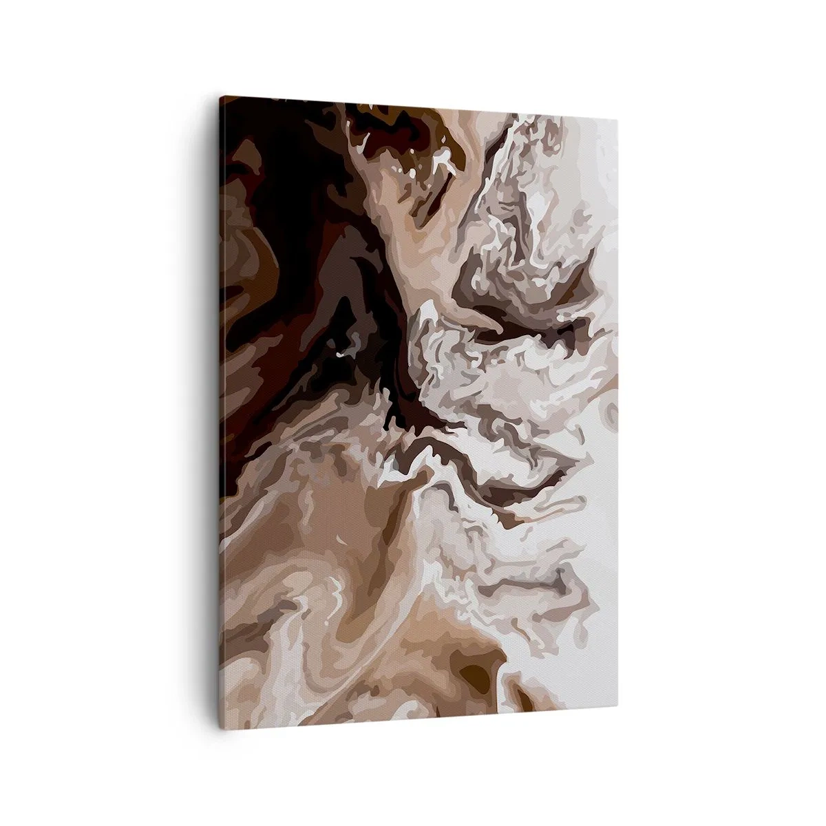 Impression sur toile - Image sur toile - Abstraction dans les tons de brun avec des lignes dynamiques - 50x70cm - Contraste de couleur - Décoration murale moderne pour le salon et la chambre ARTTOR