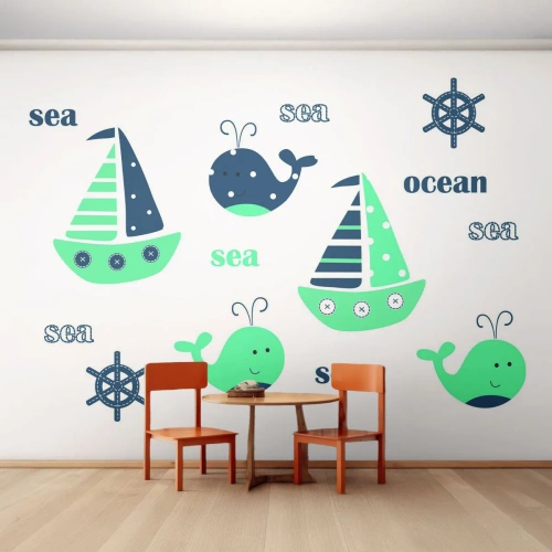 Papier Peint Photo Standard Eco - À travers les mers et les océans - Pour les enfants, Nautique, Voilier - 150x105 cm