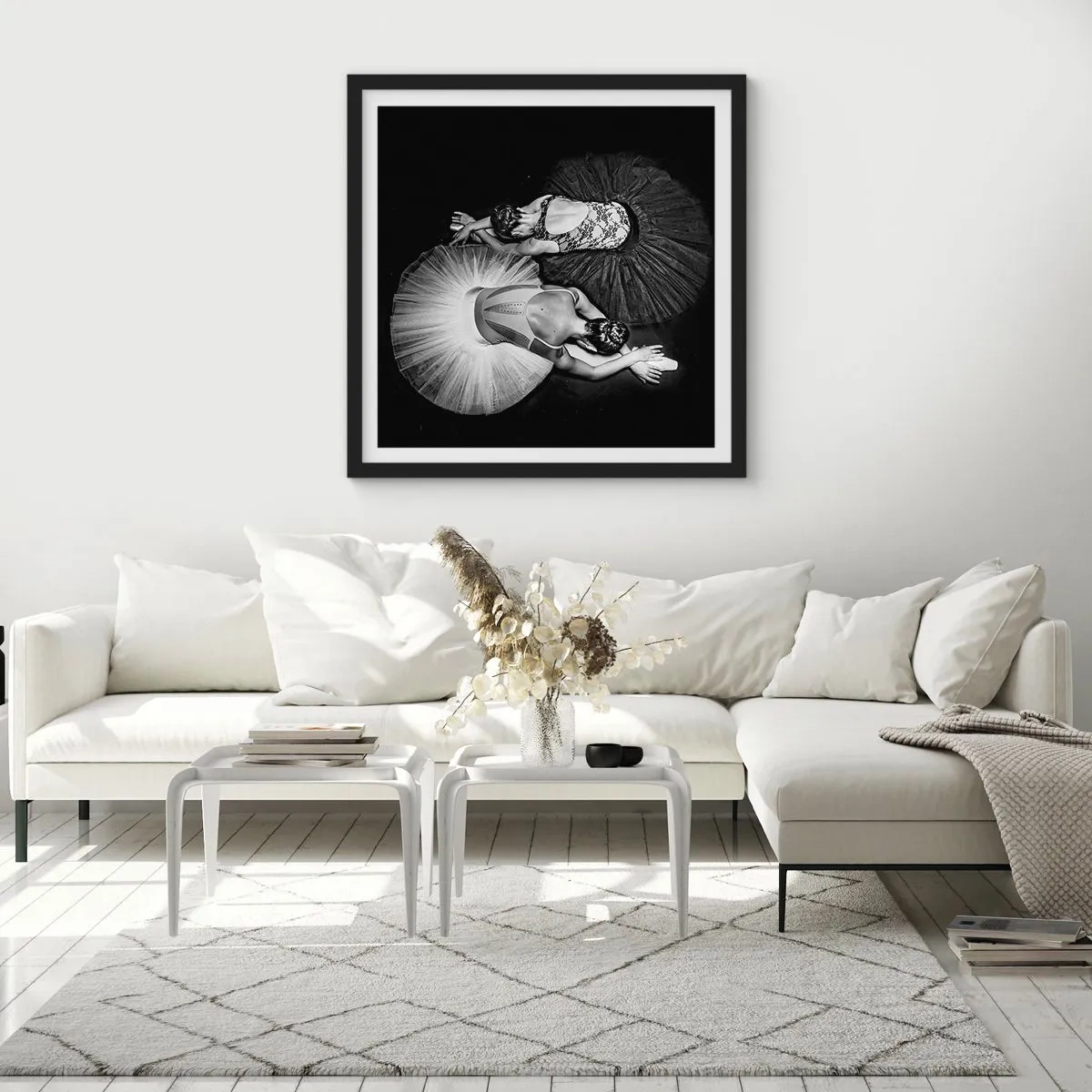 Affiche dans un cadre noir - Poster - Jin et jang – équilibre idéal - 50x50 cm