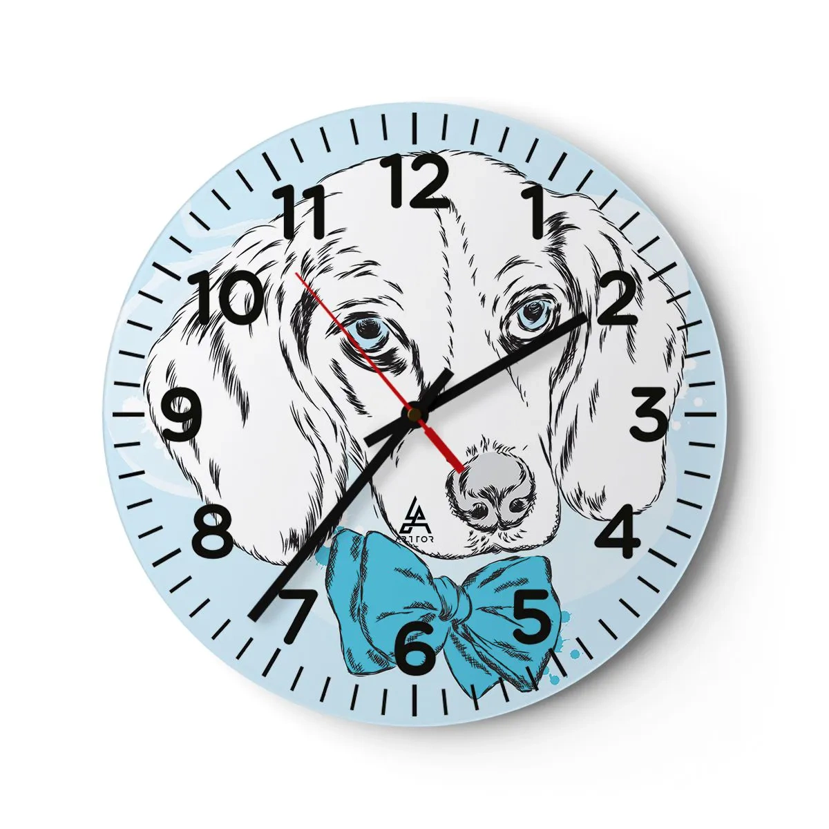 Horloge murale - Pendule murale - L'élégance du chien - 30x30 cm