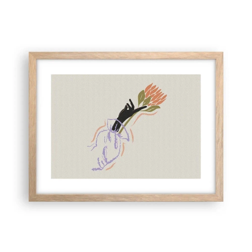 Affiche dans un chêne clair - Poster - Touche fraternelle - 40x30 cm