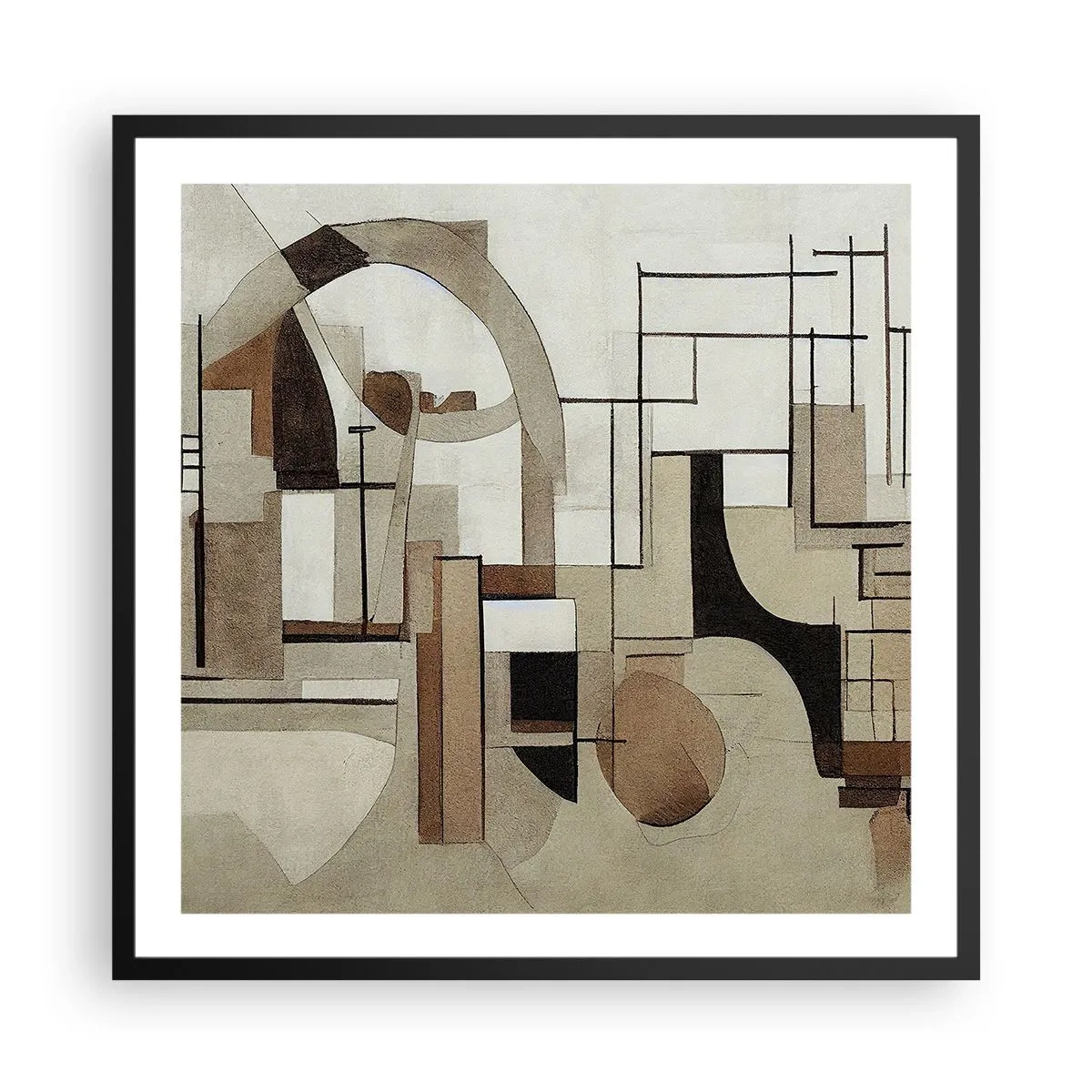 Affiche dans un cadre noir - Poster - Paysage urbain 2.0 - 60x60 cm