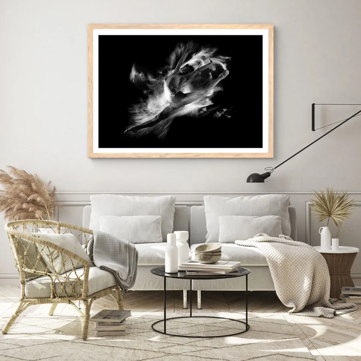 Affiche dans un chêne clair - Poster - Coincé en l'air - 91x61 cm