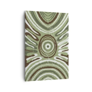 Impression sur toile - Image sur toile - Motifs abstraits dans les tons de vert et de marron - 70x100cm - Une explosion d'émotions - Décoration murale moderne pour le salon et la chambre ARTTOR