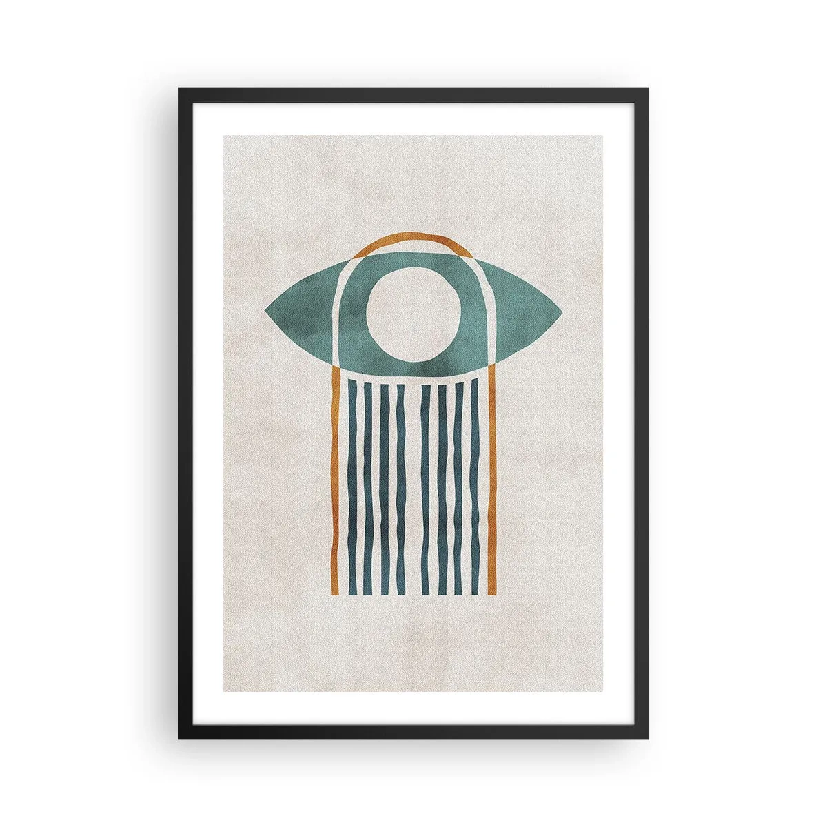 Affiche dans un cadre noir - Poster - Symbole œil bohème minimaliste - 50x70cm - Signes et rituels - Décoration murale moderne pour le salon et la chambre ARTTOR