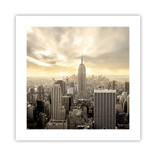 Affiche - Poster - New York tissé de gris - 40x40 cm