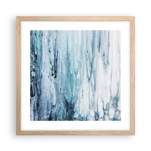 Affiche dans un chêne clair - Poster - Une glace bleue - 40x40 cm