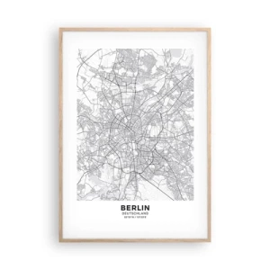 Affiche dans un chêne clair - Poster - Fleur de Berlin - 70x100 cm