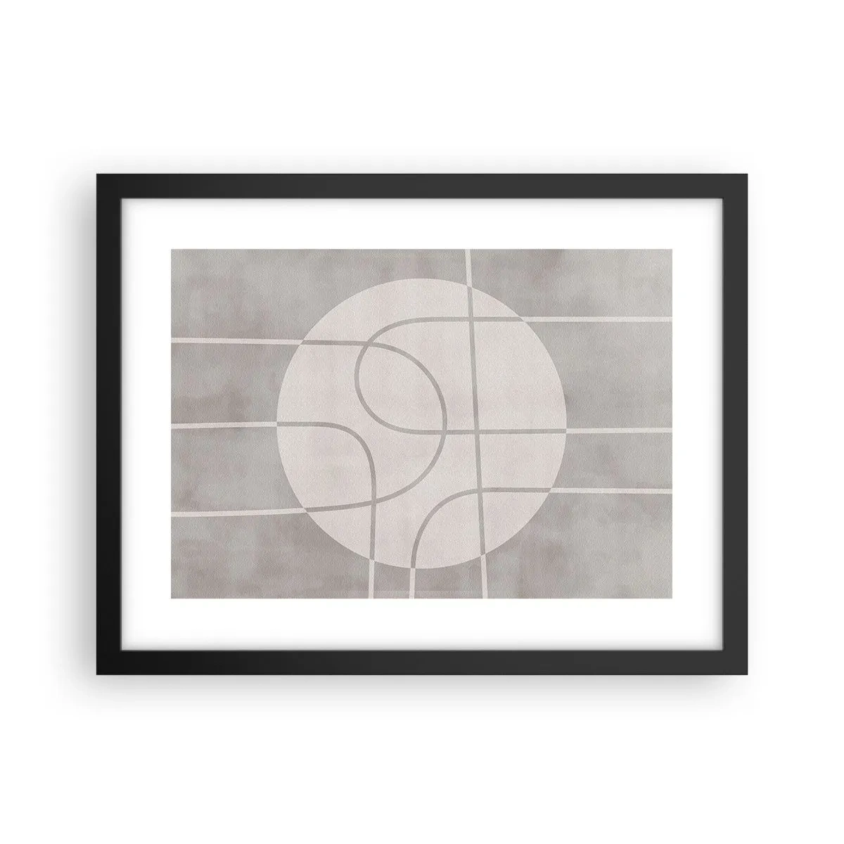 Affiche dans un cadre noir - Poster - Circulaire et tout droit - 40x30 cm