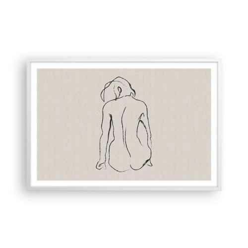 Affiche dans un cadre blanc - Poster - Femme nue - 91x61 cm