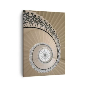 Impression sur toile - Image sur toile - Escalier en colimaçon dans une approche géométrique élégante - 50x70cm - À l'intérieur de la coquille - Décoration murale moderne pour le salon et la chambre ARTTOR