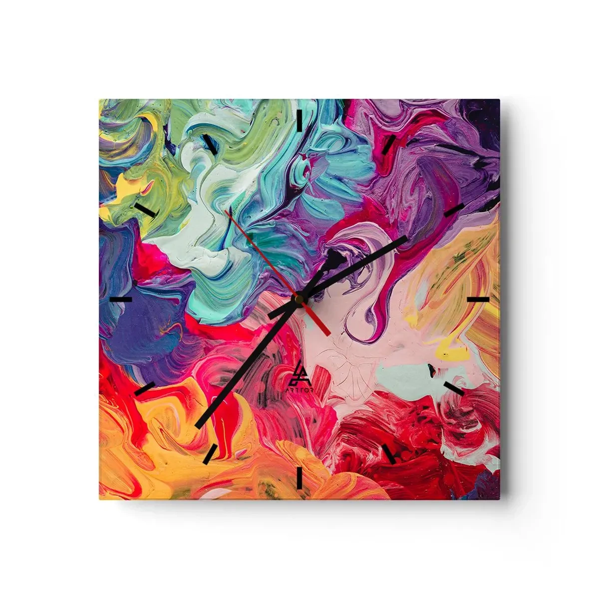 Horloge murale - Pendule murale - La naissance des couleurs - 40x40 cm