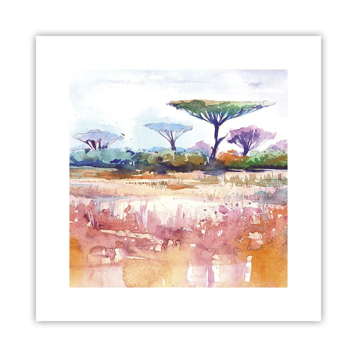 Affiche - Poster - Couleurs de savane - 30x30 cm