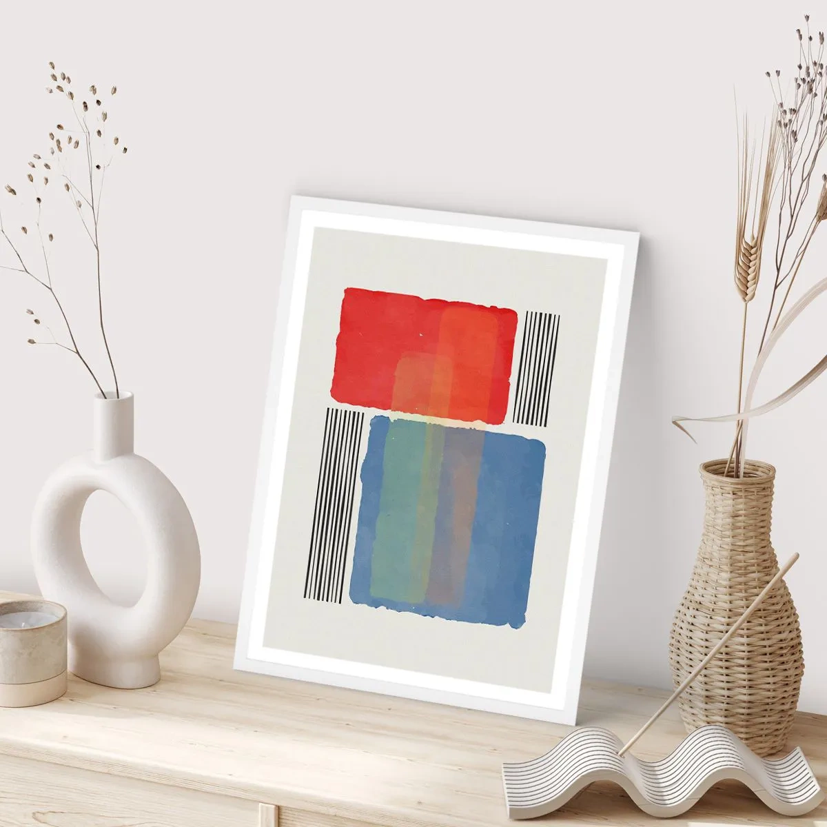Affiche dans un cadre blanc - Poster - Esprit et lettre de la géométrie - 30x40 cm