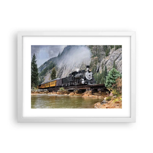 Affiche dans un cadre blanc - Poster - Et lui jusqu'où? Jusqu'où? - 40x30 cm