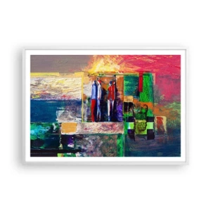 Affiche dans un cadre blanc - Poster - Relations et émotions - 100x70 cm