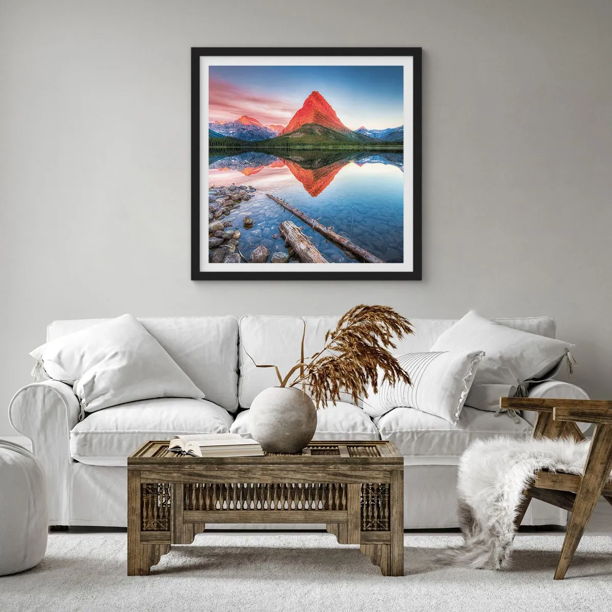 Affiche dans un cadre noir - Poster - Chaleur et fraicheur - 50x50 cm