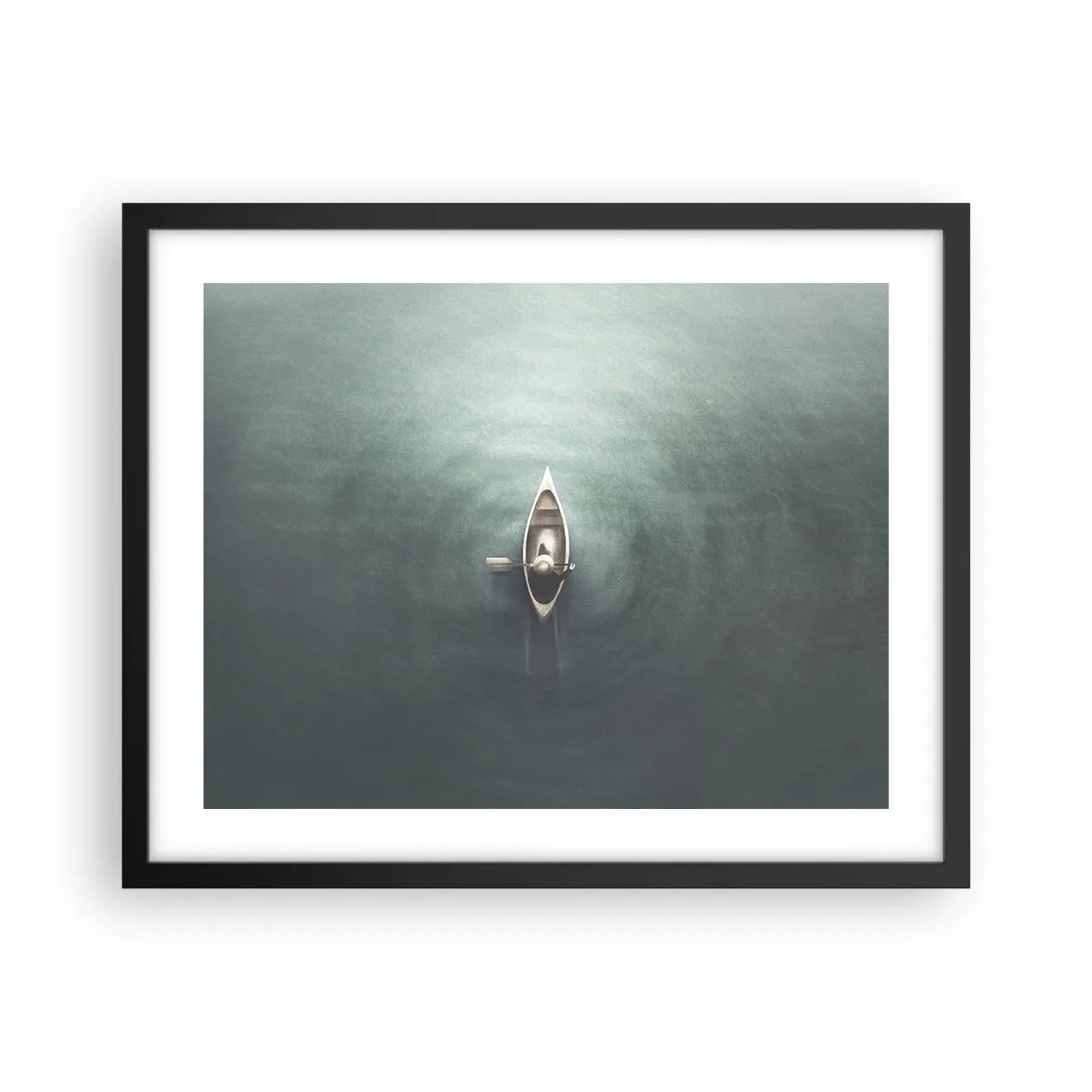 Affiche dans un cadre noir - Poster - À travers le lac de la lune - 50x40 cm