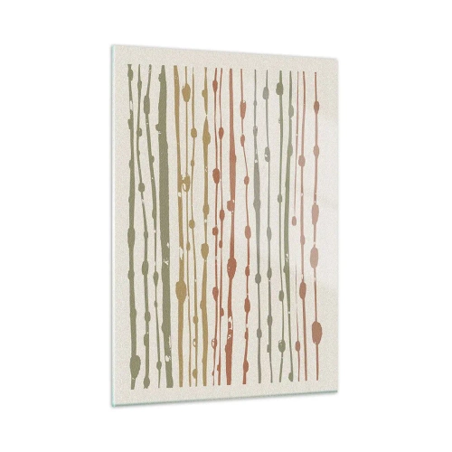 Impression sur verre - Image sur verre - Lignes et taches colorées formant une composition rythmique - 50x70cm - Notation musicale des couleurs - Décoration murale moderne pour le salon et la chambre ARTTOR