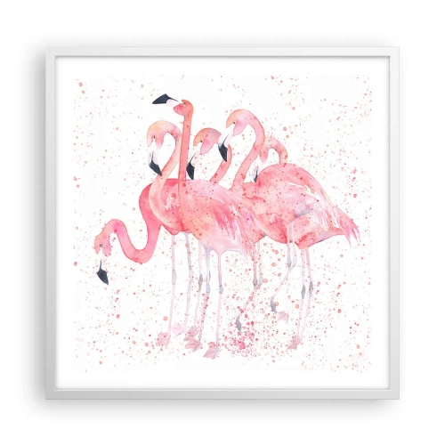 Affiche dans un cadre blanc - Poster - Ensemble rose - 60x60 cm