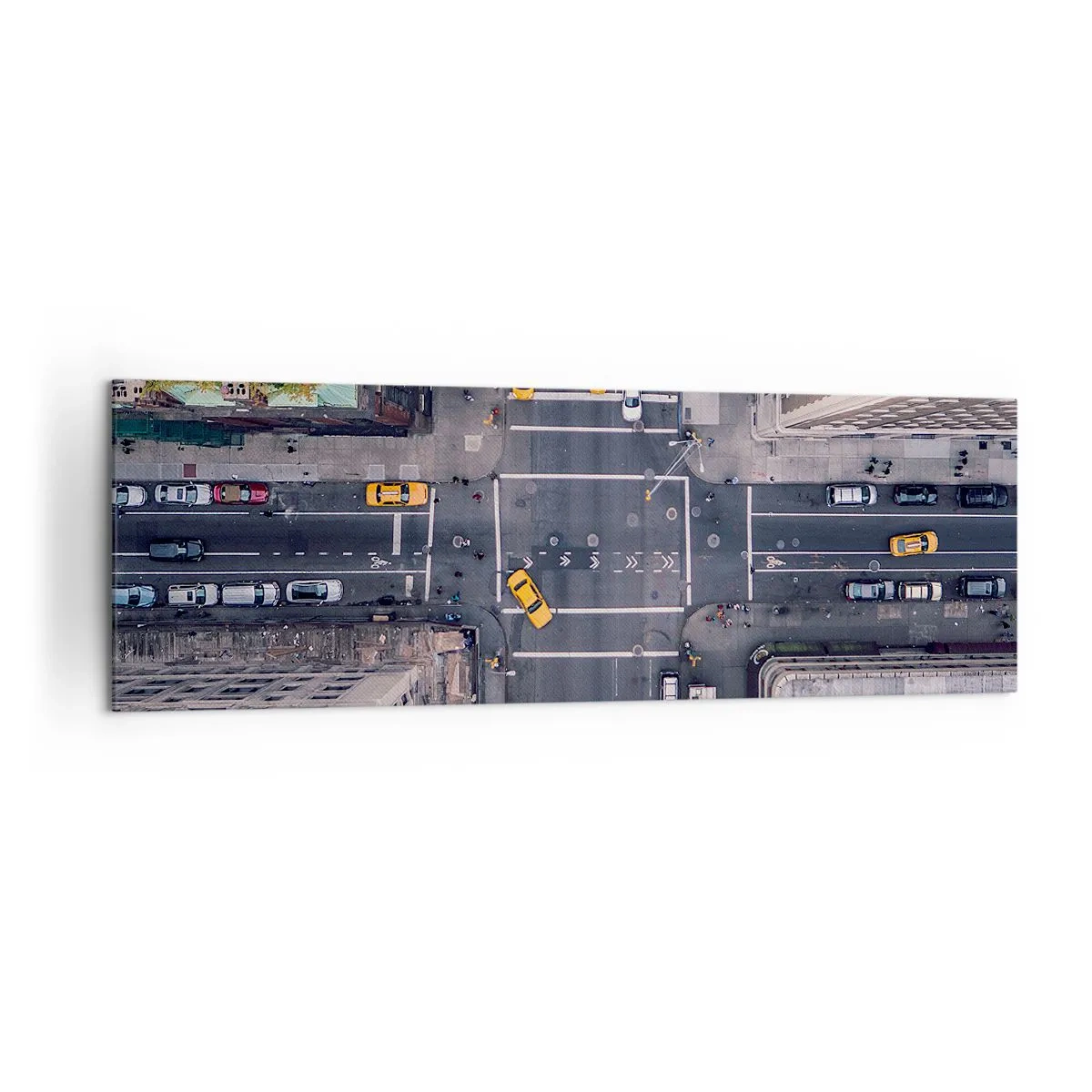 Impression sur toile - Image sur toile - Vue aérienne d'une rue animée de la ville - 160x50cm - Un choix simple - Décoration murale moderne pour le salon et la chambre ARTTOR