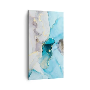 Impression sur toile - Image sur toile - Etude de la rencontre gris et turquoise - 45x80 cm