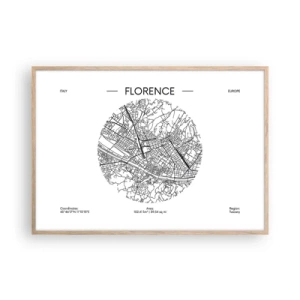 Affiche dans un chêne clair - Poster - Anatomie de Florence - 100x70 cm