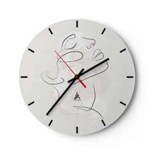 Horloge murale - Pendule murale - Un danseur dans un saut dynamique avec le tissu volant - 30x30cm - L'esquisse d'un rêve - Décoration murale moderne pour le salon, la cuisine et la chambre ARTTOR