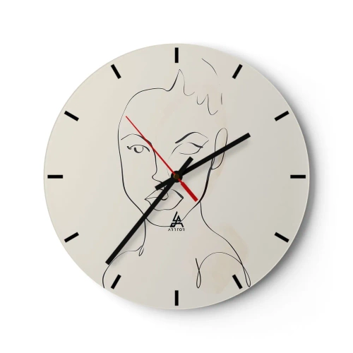 Horloge murale - Pendule murale - Esquisse de la sensualité - 40x40 cm